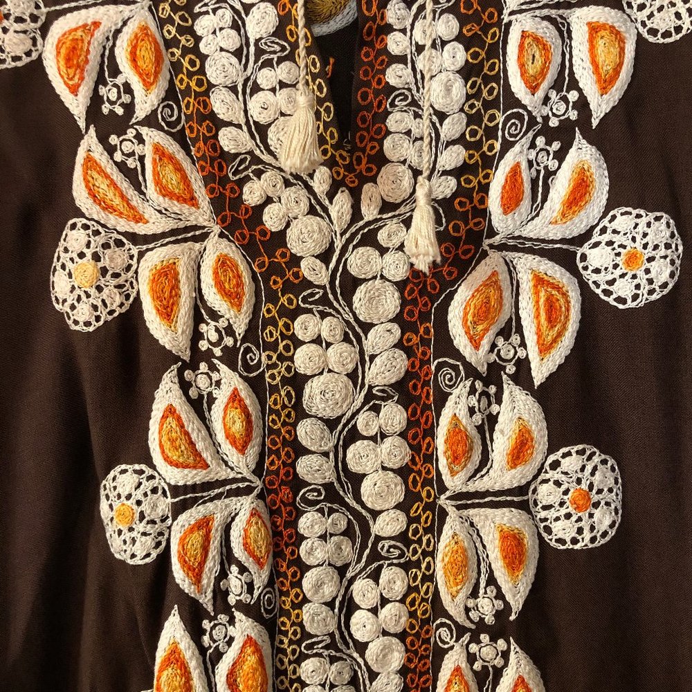 Womens Brown African Dress. Rare Find - Picture 3 of 6
